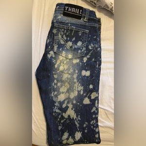 Jean Machine Bleached & Ripped Fitted Jeans